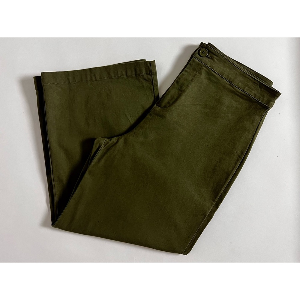 Wide Leg Army Green Super High Rise Pants by Forever 21 Sz L
